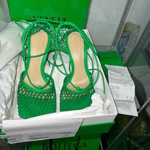 Bottega Veneta Mesh Leather sandals Heels